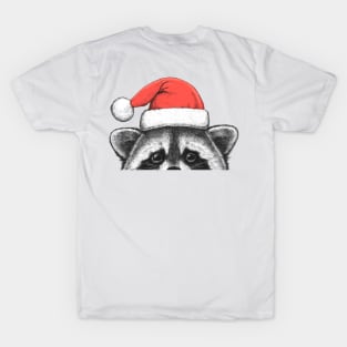 Raccoon in a Santa hat T-Shirt